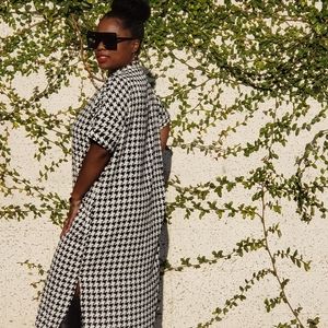 Houndstooth Shirt Dress